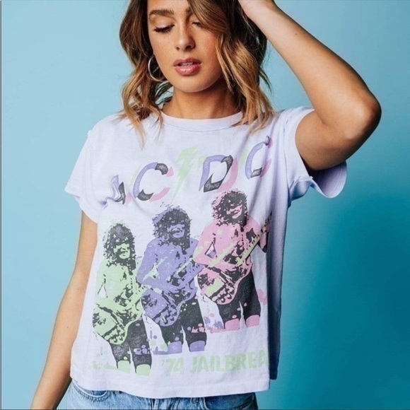Daydreamer AC/DC Jailbreak Reverse Girlfriend Tee XS NWT - Picture 1 of 7